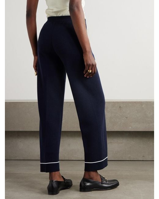 Gucci Wool Straight-Leg Track Pants in Blue | Lyst