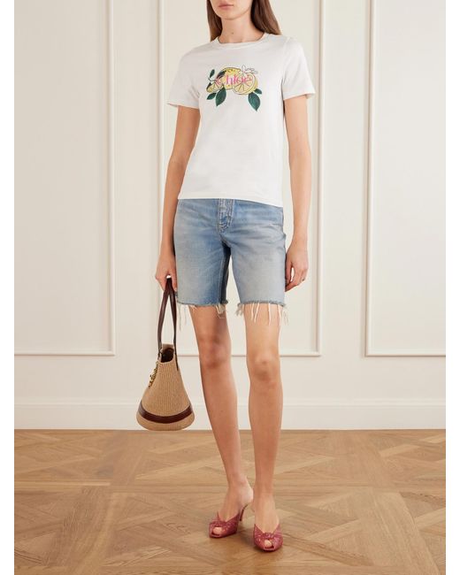 Chloé Blue Frayed Denim Shorts