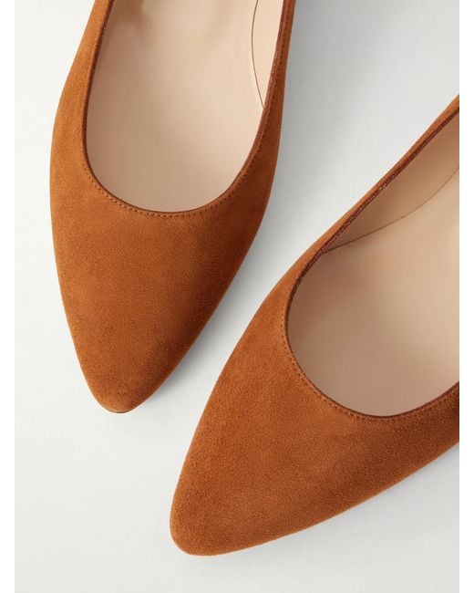 Manolo Blahnik Brown Bb Suede Ballet Flats