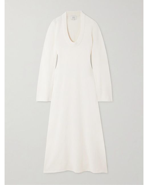 Loulou de Saison Natural Ari Maxikleid Aus Einer Woll-Kaschmirmischung
