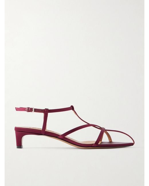 Jil Sander Red Cage Satin Sandals