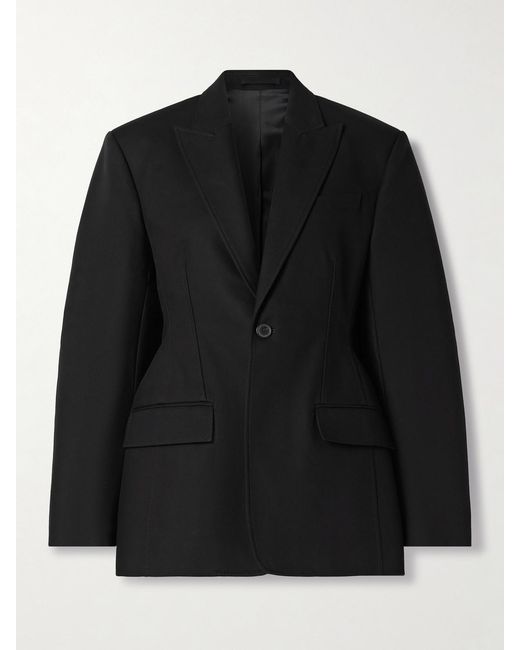 Wardrobe NYC Black Contour Cotton-Twill Blazer