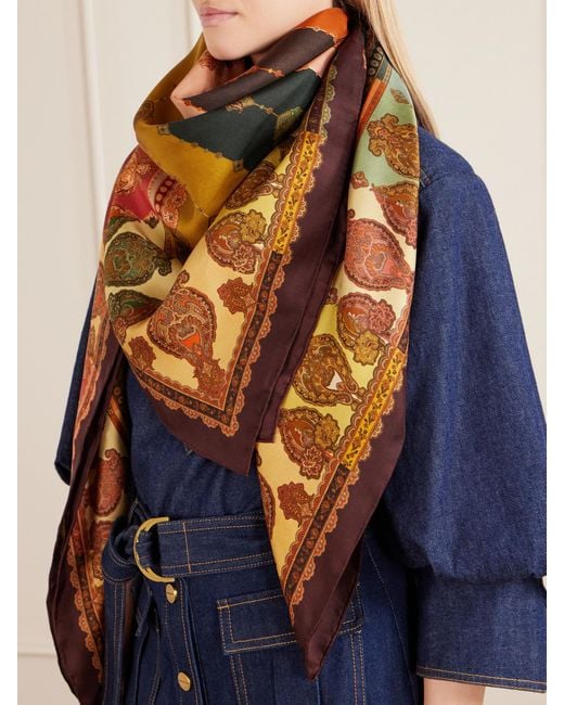 Zimmermann Multicolor Printed Silk-Twill Scarf