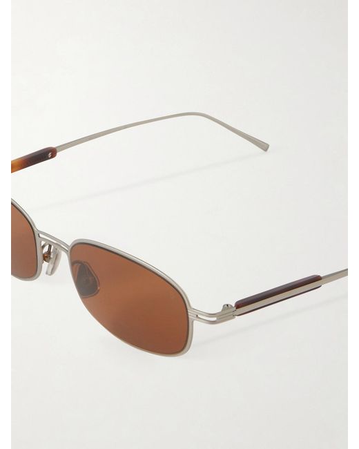 Brunello Cucinelli Metallic Square-Frame-Tone And Acetate Sunglasses