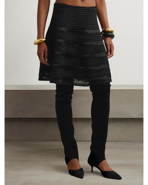 Alaïa Black Raffia Mini Skirt
