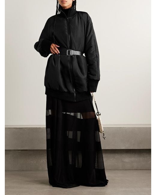 Norma Kamali Black Oversized Padded Shell Bomber Jacket