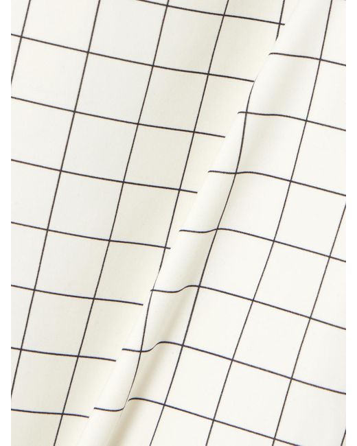 Totême  White Windowpane Checked Swimsuit