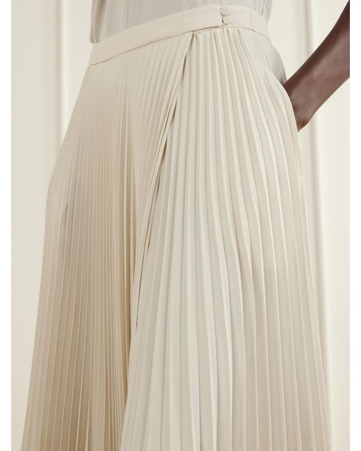 Tom Ford White Plisse Crepe De Chine Midi Skirt