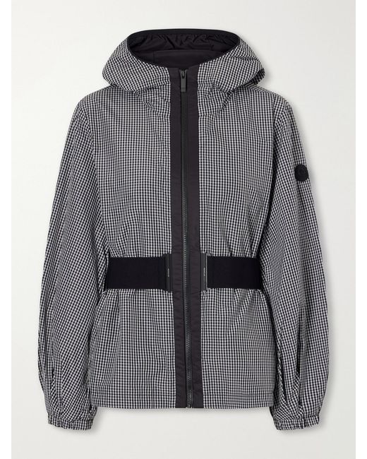 Moncler Gray Rythme Belted Checked Shell Jacket