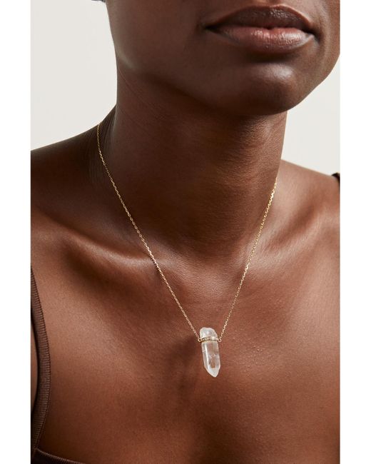 JIA JIA Metallic 14-Karat, Quartz And Diamond Necklace