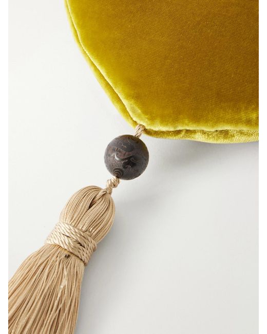 Le Sundial Yellow Lee Velvet Clutch
