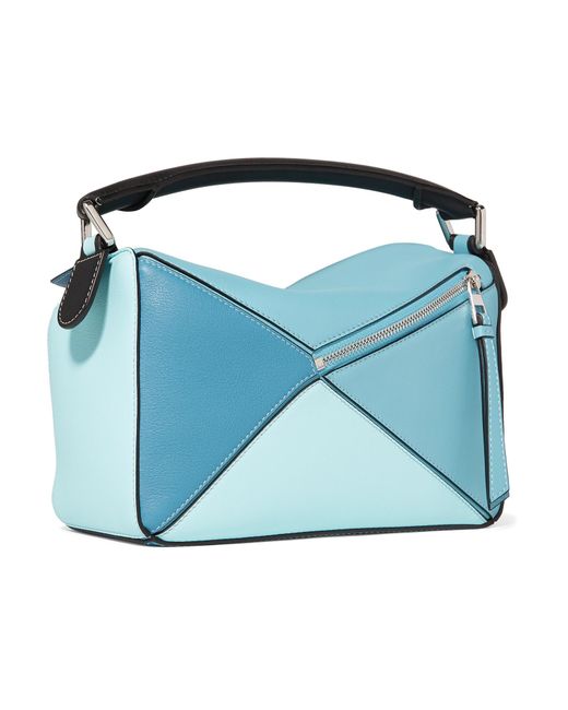 Lyst - Loewe Puzzle Small Color-block Textured-leather Shoulder Bag in Blue