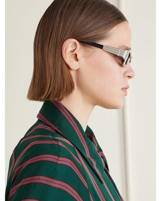 Jacques Marie Mage Metallic Ryder Rectangular-Frame Titanium Sunglasses