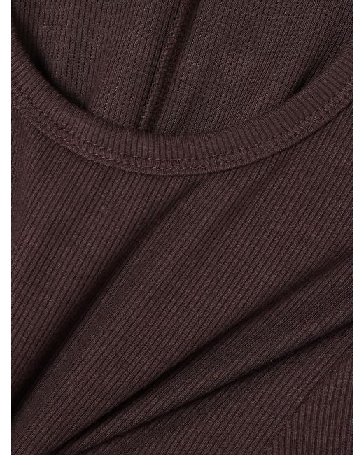 ÉTERNE Brown Ribbed Jersey Top
