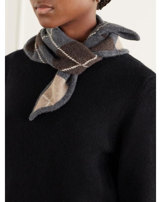 &Daughter Gray Ava Argyle Cashmere Scarf