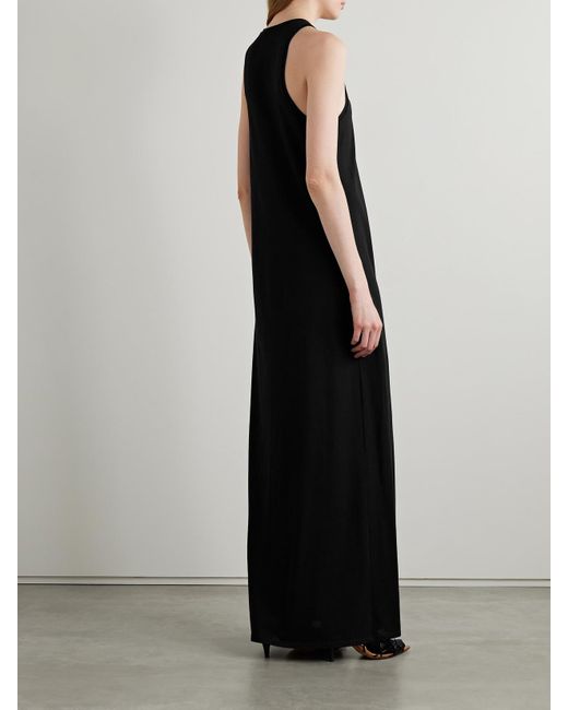 Khaite Black Vernetta Cotton-Blend Jersey Maxi Dress