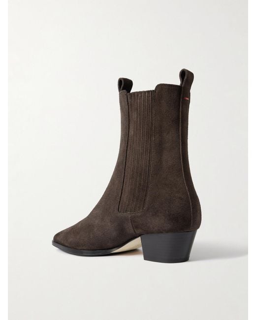 Aeyde Brown Agata Suede Ankle Boots