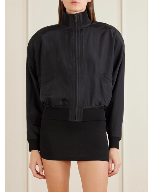 Gucci Black Cropped Silk Jacket