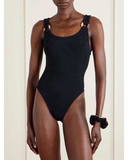 Burberry Black Hunza G Domino Original Crinkle Swimsuit