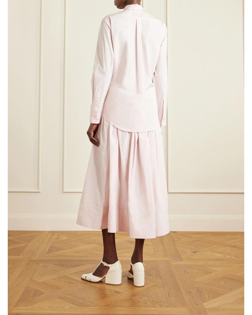 Gabriela Hearst Pink Reyes Cotton-Poplin Shirt