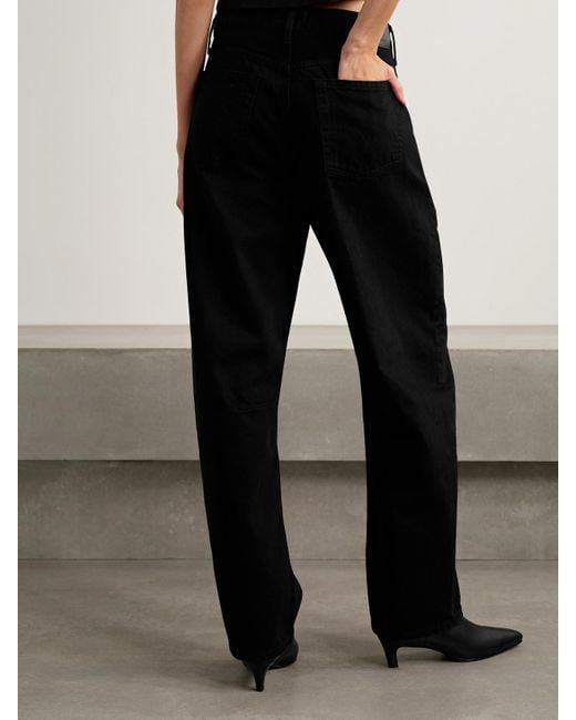 Citizens of Humanity Black Miro Long Mid-Rise Barrel-Leg Jeans