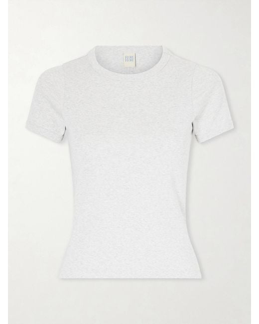 Flore Flore White Car Ribbed Organic Cotton-Jersey T-Shirt