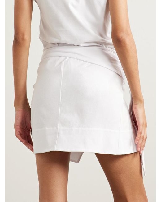 Isabel Marant White Berenice Asymmetrischer Mini-Wickelrock Aus Baumwoll-Jersey