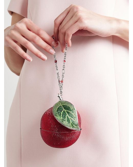 Judith Leiber Red Apple Sweetie Crystal-Embellished-Tone Clutch