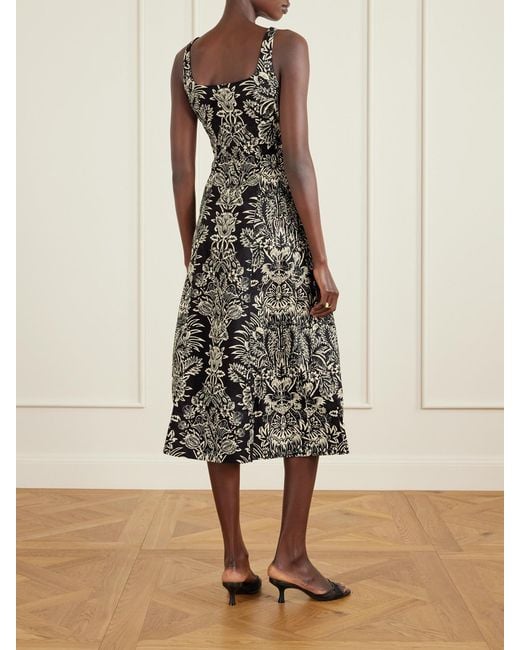 Ulla Johnson White Natali Midikleid Aus Baumwolle Mit Blumenprint