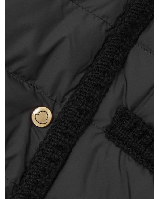 Moncler Black Double-Breasted Wool And Cashmere-Blend And Quilted Shell Down Cardigan