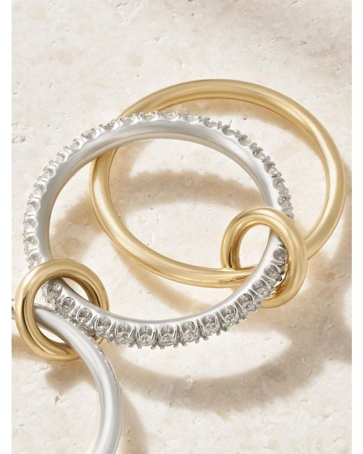 Spinelli Kilcollin Natural Tigris Sterling, 18-Karat And Diamond Ring