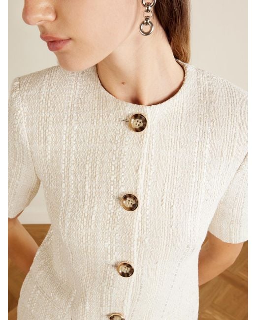 Veronica Beard Natural Bodie Cotton-Blend Tweed Jacket