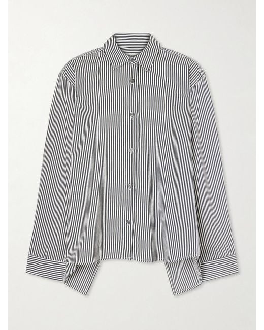 Agolde Gray Theo Striped Poplin Shirt