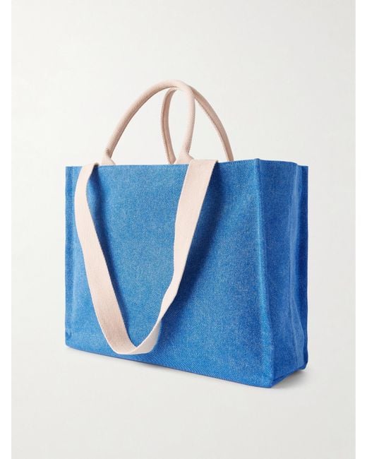 Sac À Main En Jean À Logo East West Large Marni en coloris Blue