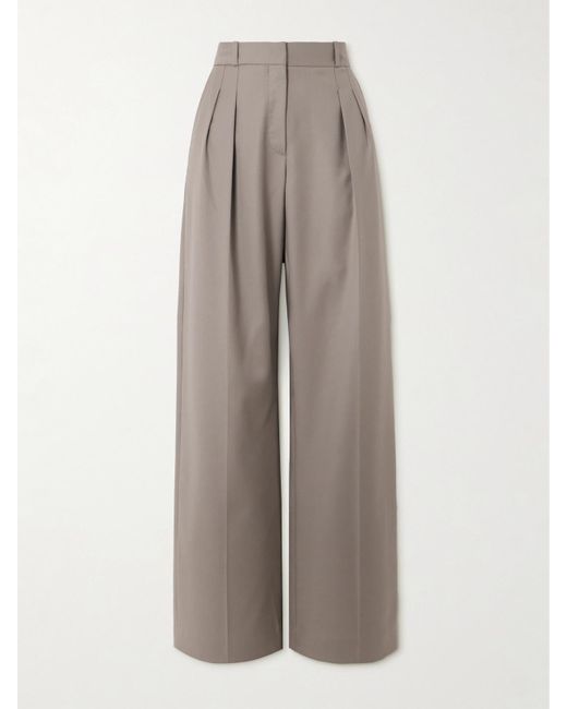 Loulou de Saison Gray Sbiru Hose Mit Geradem Bein Aus Woll-Twill Mit Falten