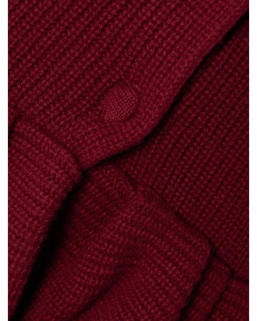 LIBEROWE Red Ruffled Cashmere Peplum Cardigan