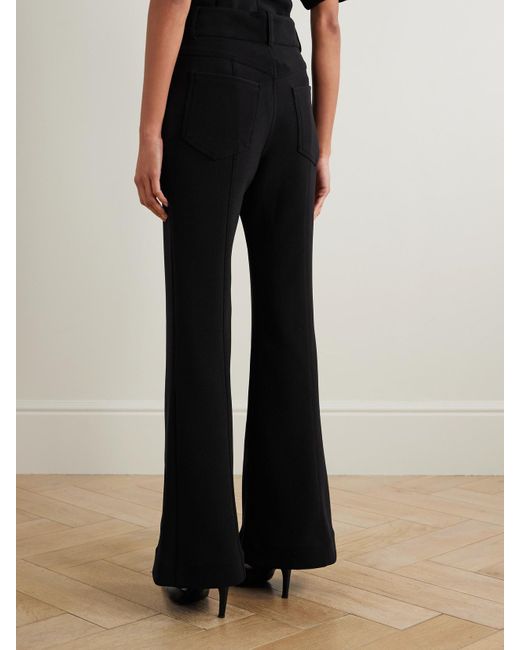 Proenza Schouler Black Kalea Stretch-Crepe Flared Pants