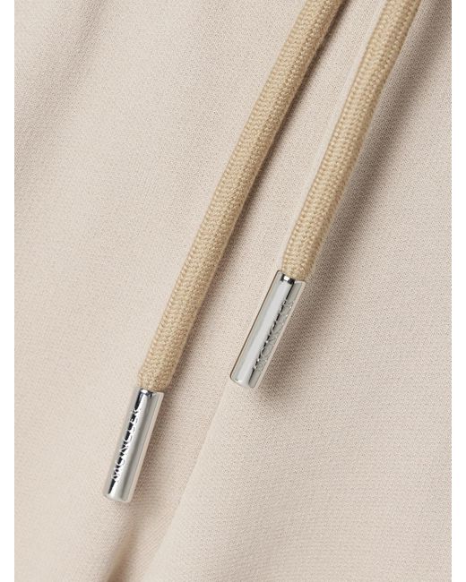 Moncler Natural Appliquéd Cotton-Jersey Tapered Track Pants
