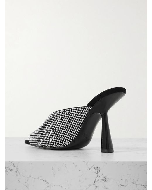 Jimmy Choo Black Maryanne Crystal-Embellished Suede Pumps