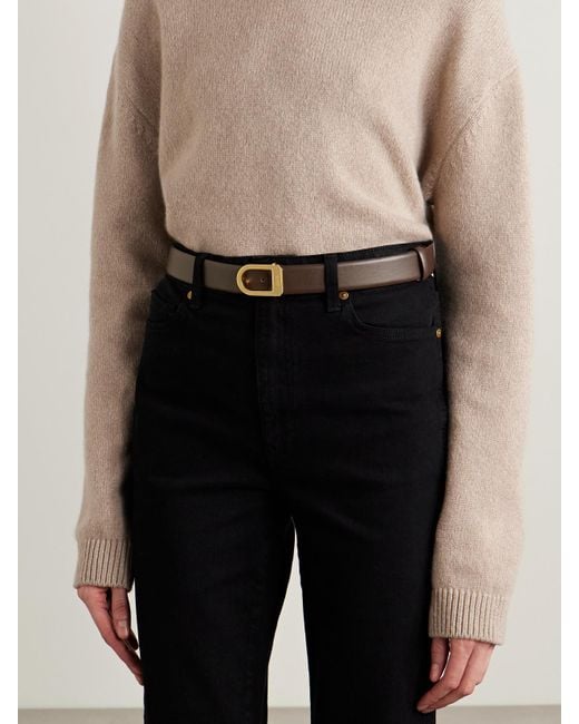 Khaite Brown Saddle Leather Belt