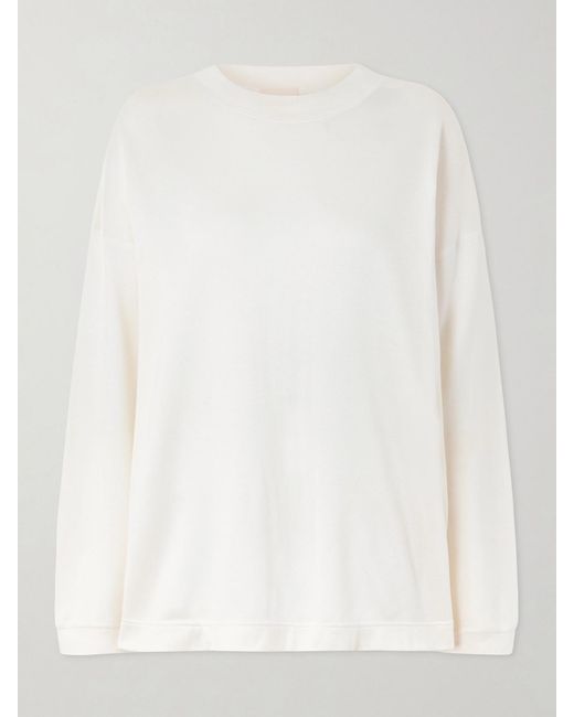 Khaite White Dylan Silk Sweatshirt