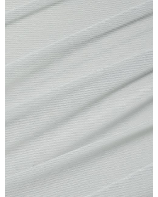 Maygel Coronel White Socarras Appliquéd Ruched Stretch-Mesh One-Shoulder Top And Mini Skirt Set