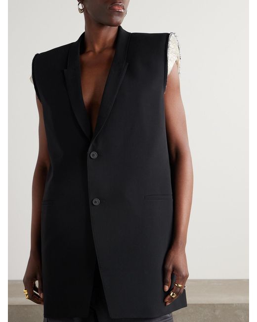 Rick Owens Black Wool Vest