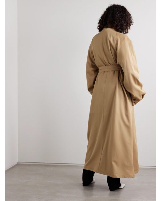 Marie Adam-Leenaerdt Natural Double-Breasted Wool-Twill Trench Coat