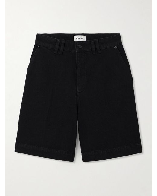 FRAME Black Organic Denim Shorts
