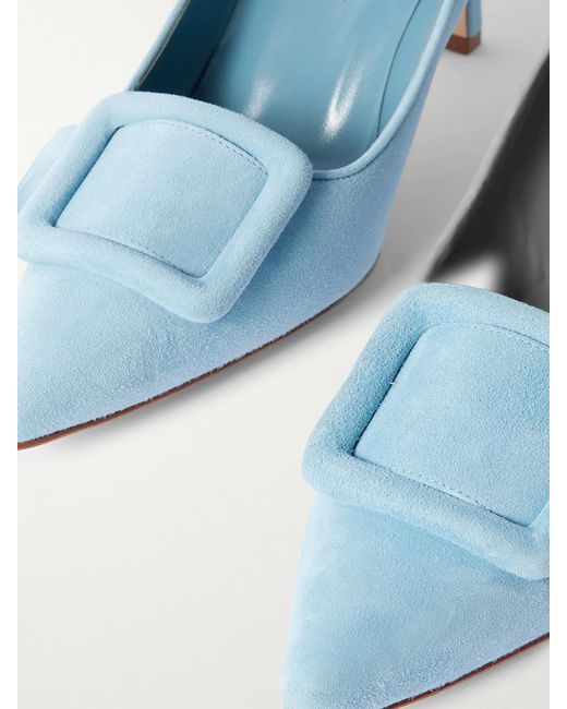 Escarpins En Daim À Boucles Maysale 70 Manolo Blahnik en coloris Blue