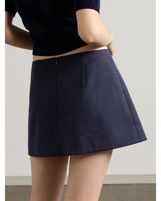 ShuShu/Tong Blue Wool-Blend Mini Skirt