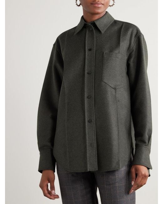 Victoria Beckham Gray Wool Shirt