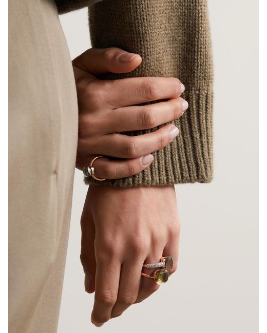 Pomellato Metallic Nudo Maxi 18-Karat Rose Prasiolite Ring