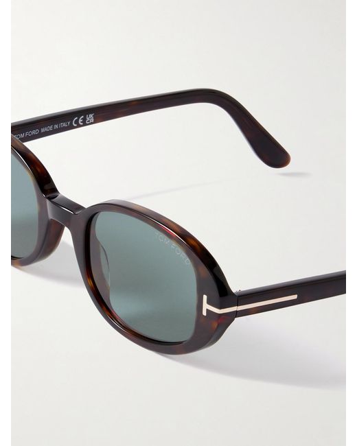 Tom Ford Black Iggy Oval-Frame Acetate Sunglasses